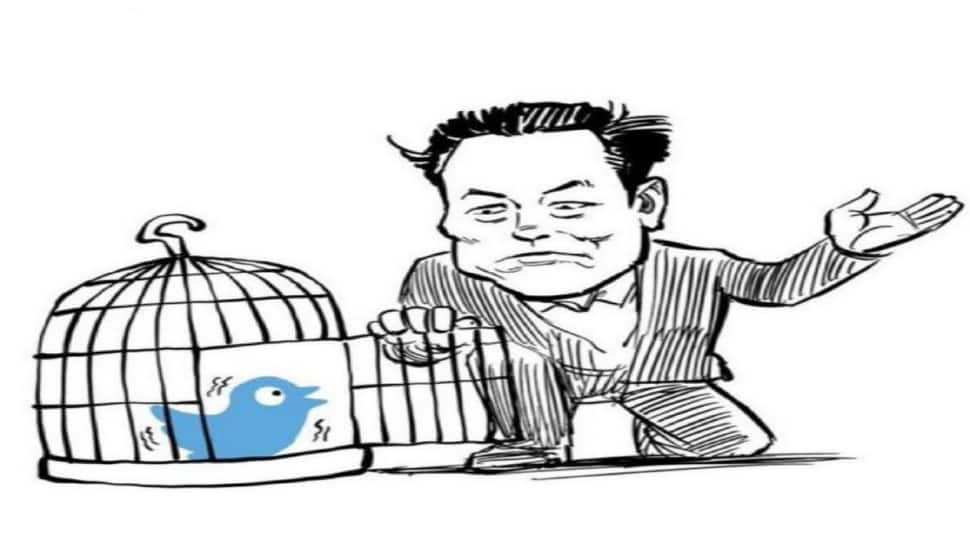 Elon Musk shares cartoon on freeing Twitter&#039;s blue bird from a cage, Twitter users react