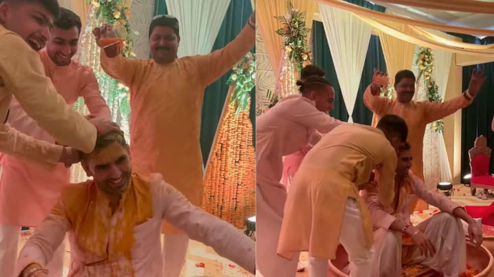 Deepak Chahar dances during haldi ceremony ahead of wedding with Jaya Bhardwaj - WATCH