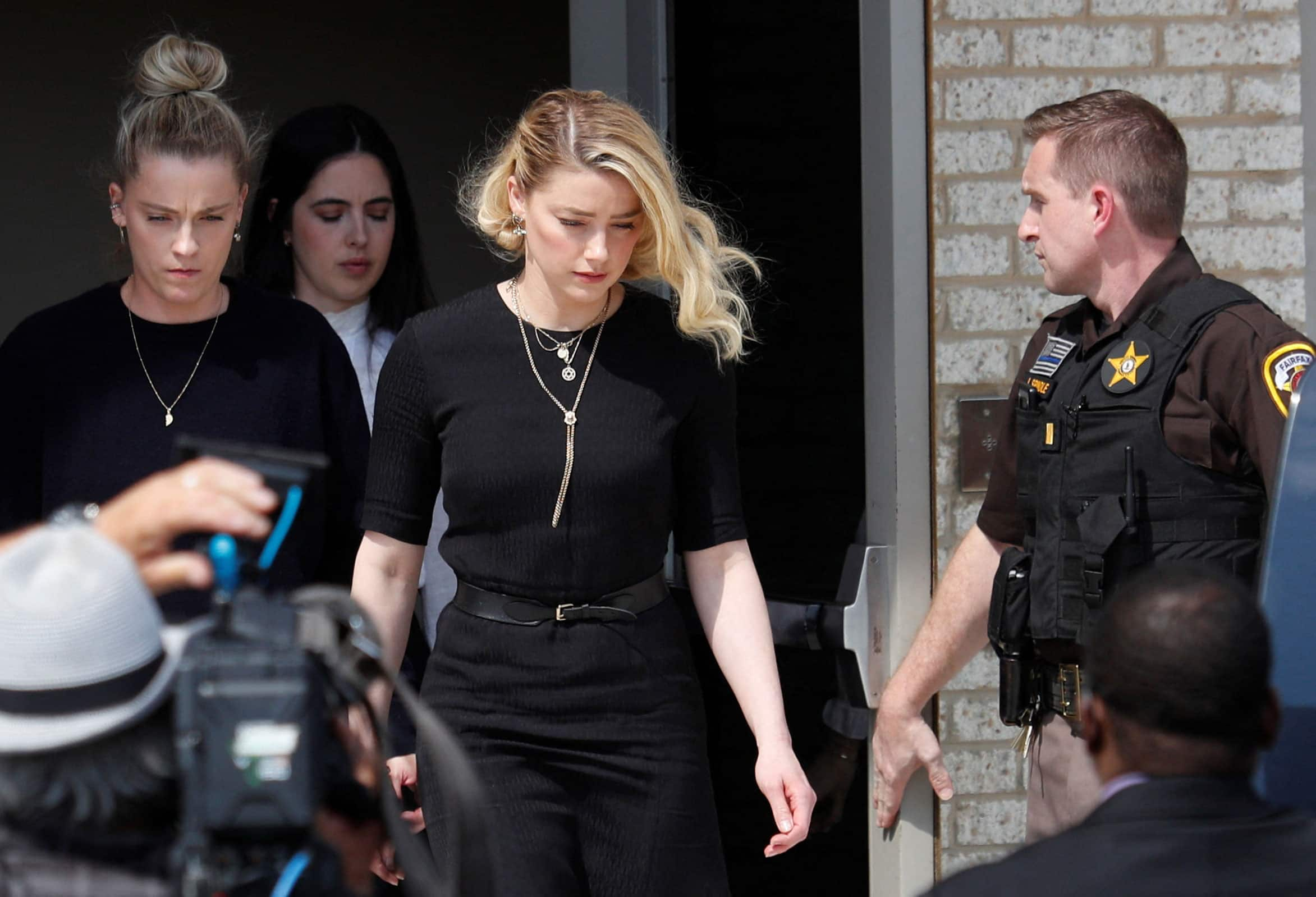 Amber Heard walking out of courtroom