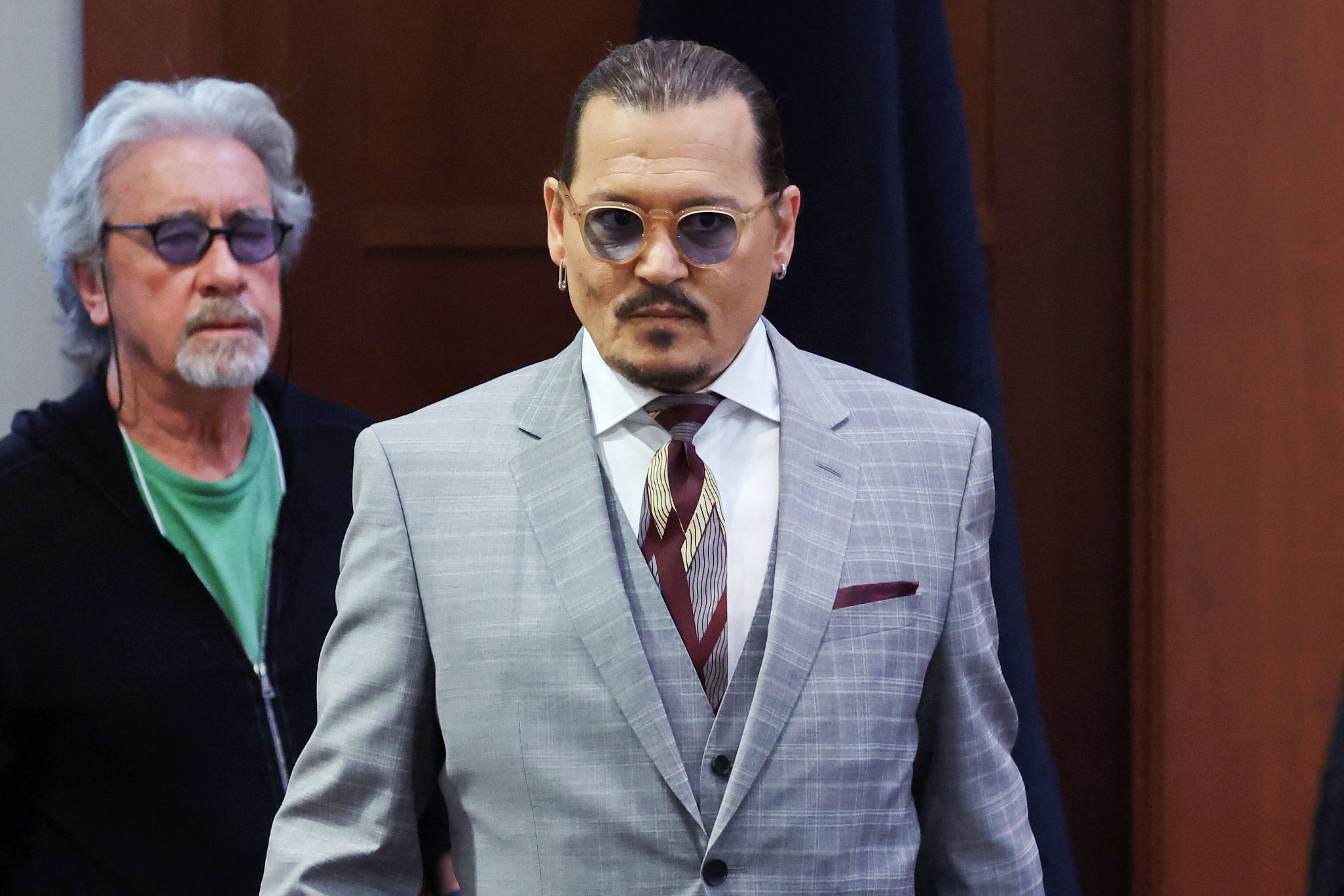 Johnny Depp at his defamation trial against ex-wife Amber Heard