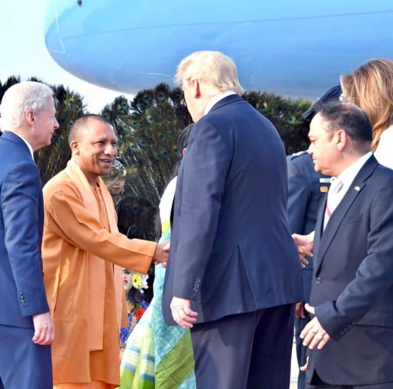 Yogi Adityanath greets former US President Donald Trump