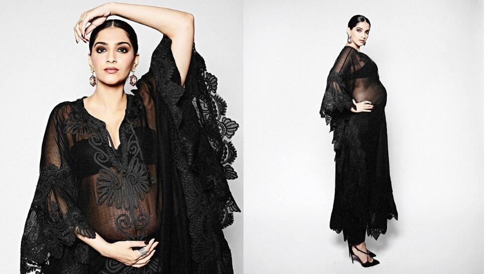 Sonam Kapoor looks HOT in a black kaftan