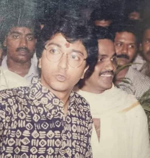 Raj with party workers