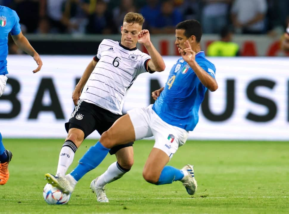 Germany's Joshua Kimmich vies for the ball against Italy in their UEFA Nations League match. Germany had struggled in a 1-1 draw against Hungary last week after also drawing with the same score against England and Italy earlier this month. (Photo: Reuters)