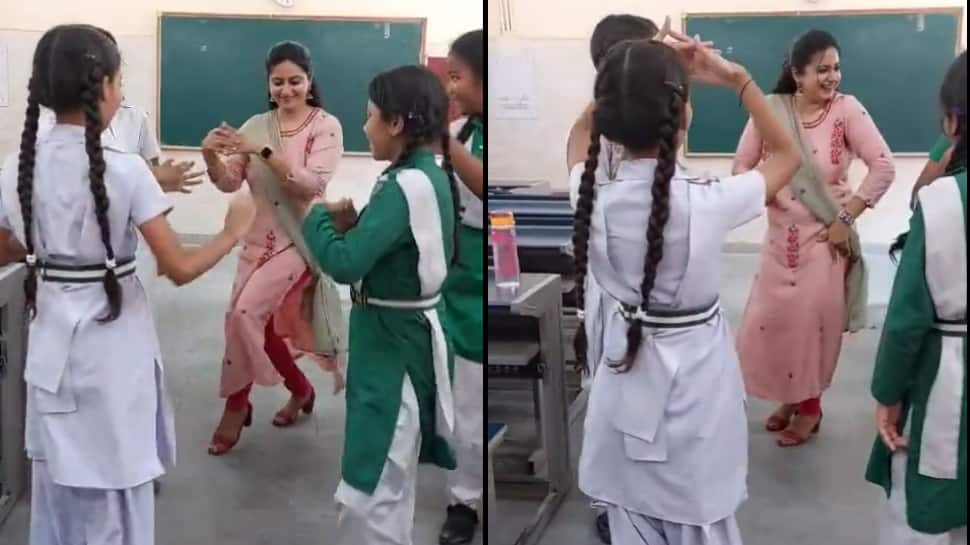 VIRAL: Delhi teacher dances on &#039;Jhumka Bareilly wala&#039; with her students, wins internet- WATCH