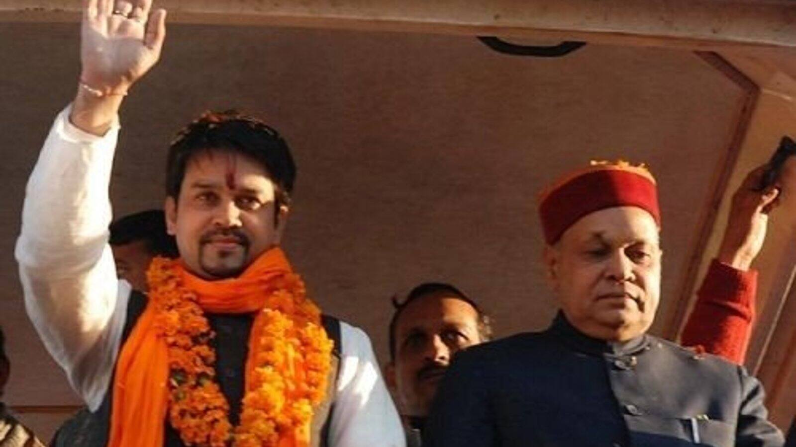 Anurag Thakur with Prem Kumar Dhumal