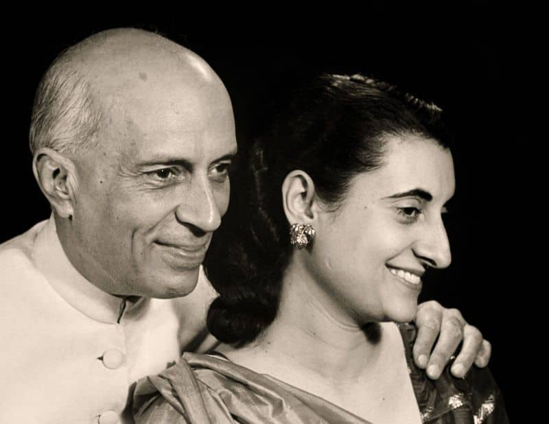 Indira Gandhi with Jawaharlal Nehru