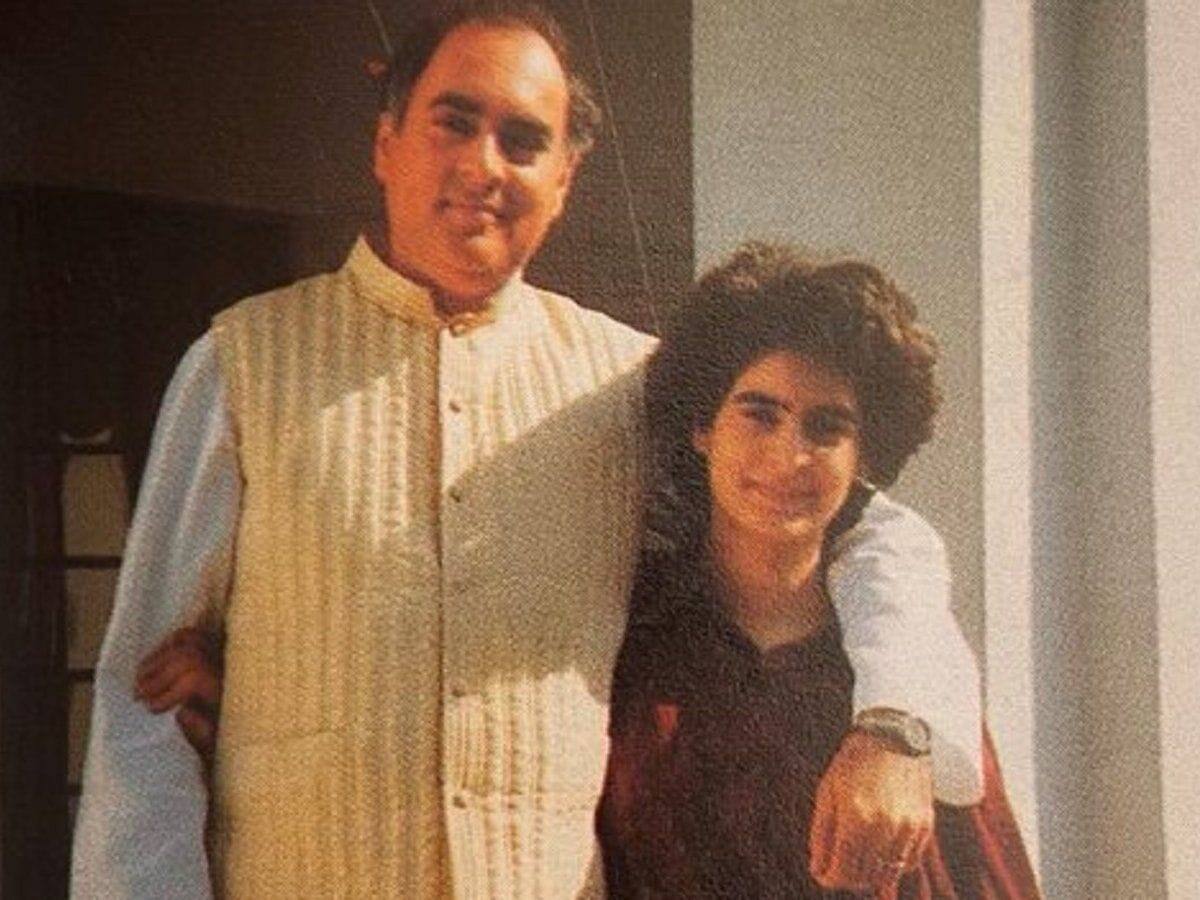 Priyanka Gandhi with Rajiv Gandhi