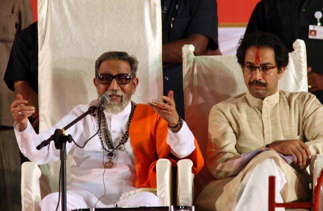 Uddhav Thackeray with Bal Thackeray