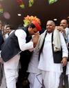 Akhilesh Yadav with Mulayam Singh Yadav