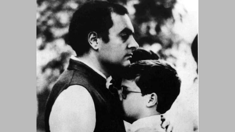 Rahul Gandhi with his father