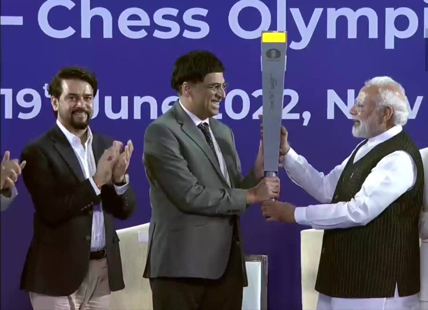 Narendra Modi with chess great Vishwanathan Anand