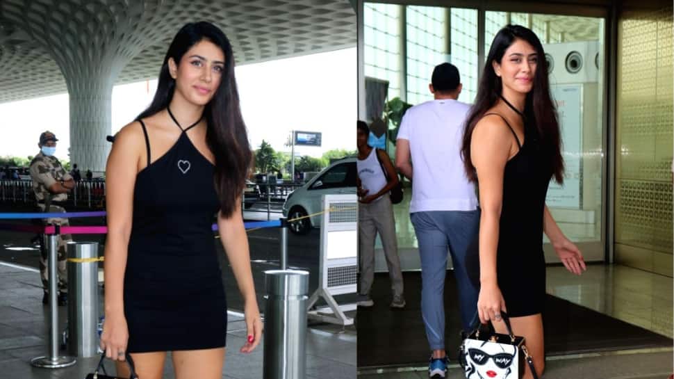 Warina Hussain Sex Video Original - Warina Hussain wears a little black dress for her latest airport look,  check out her photos | People News | Zee News