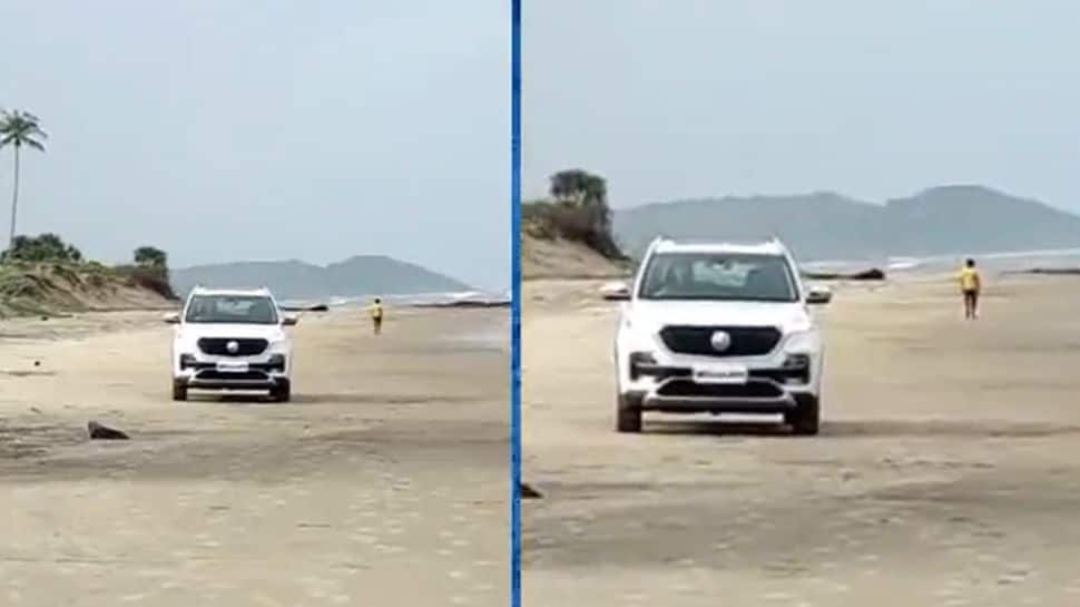 Tourist drives around on Goa beach in MG Hector SUV, irks netizens