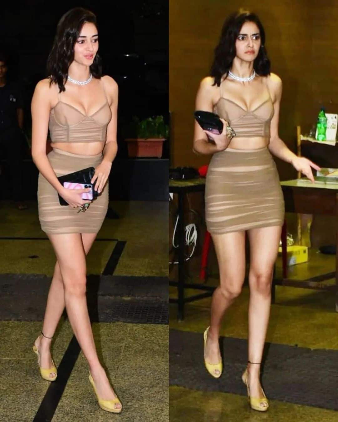Ananya Panday wore a tight nude co-ord set