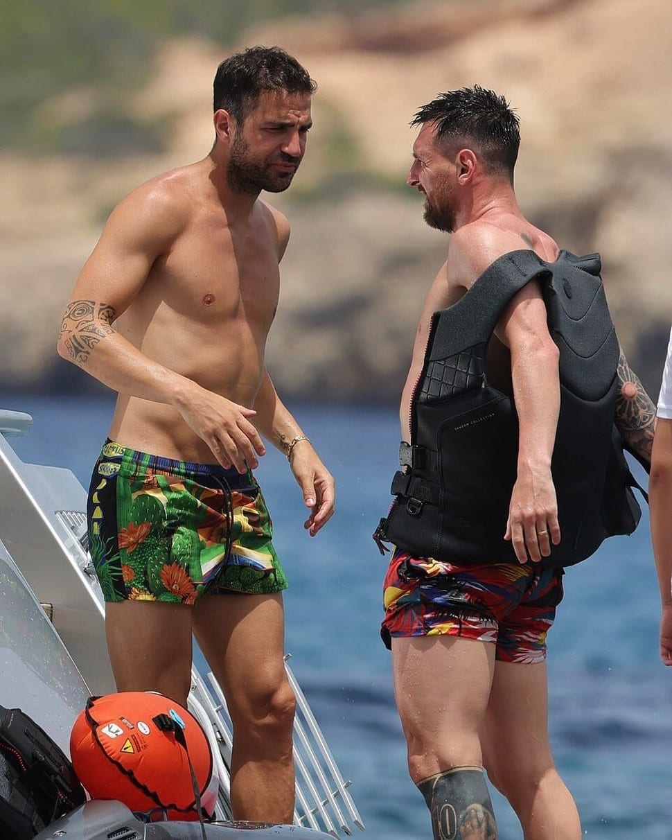 Lionel Messi and Cesc Fabregas in Ibiza