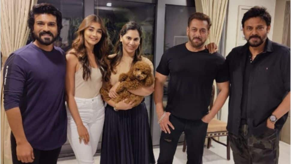 Ram Charan hosts dinner for Salman Khan, Pooja Hegde and Venkatesh Daggubati at his home - See Pic!