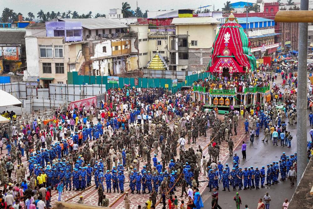 The large Jagannath chariots are built without even a single nail