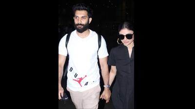  Mouni Roy and her husband spotted