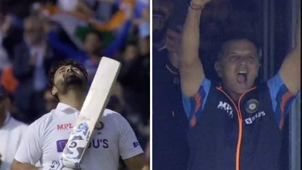 IND vs ENG 5th Test: Watch Rahul Dravid&#039;s passionate celebration after Rishabh Pant&#039;s 100, Fans say &#039;England ko koot diye&#039;