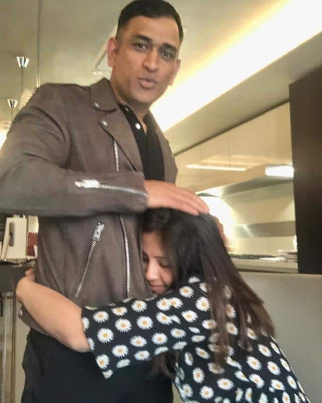 MS Dhoni with his wife Sakshi