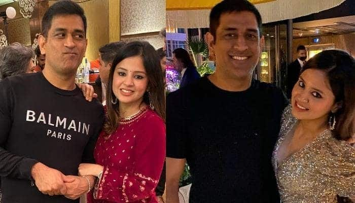 MS Dhoni with his wife Sakshi