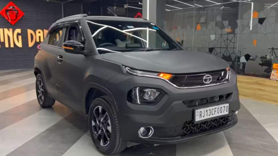 This customised Tata Punch with Matte Grey wrapping is an epitome of Dark Edition SUV - WATCH