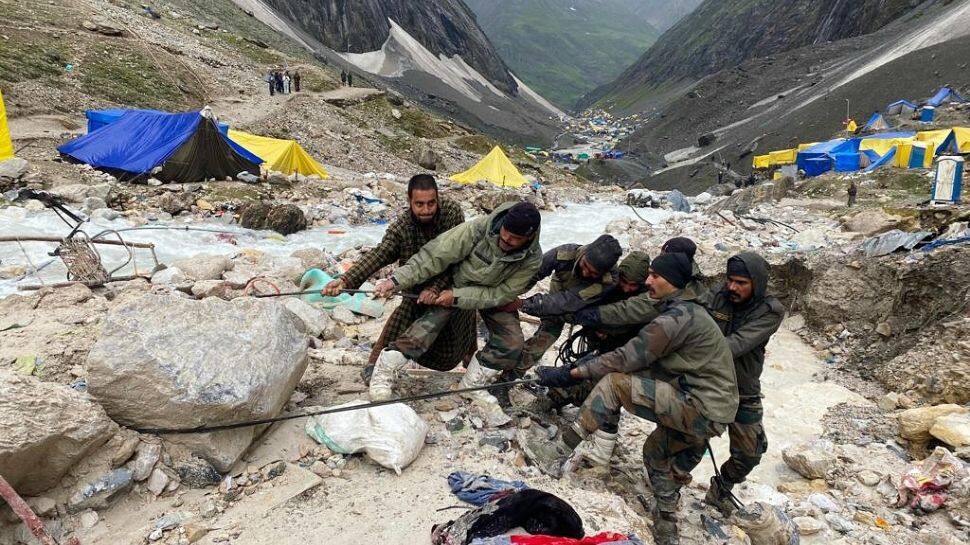 Amarnath cloudburst: 16 dead, over 40 missing in tragic incident near cave  shrine, multi-agency rescue operations underway - In pics | News | Zee News