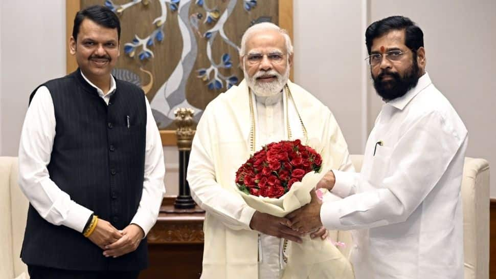 Maharashtra CM Eknath Shinde, his deputy Devendra Fadnavis meet PM Narendra Modi in Delhi