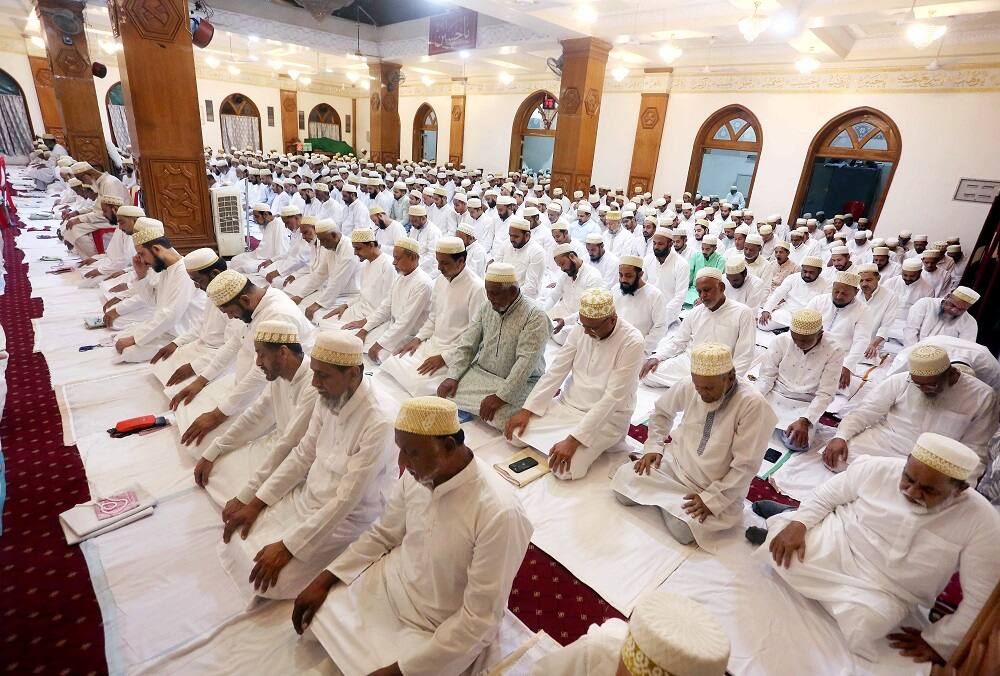 Muslim devotees offer Namaz on Eid-al-Adha