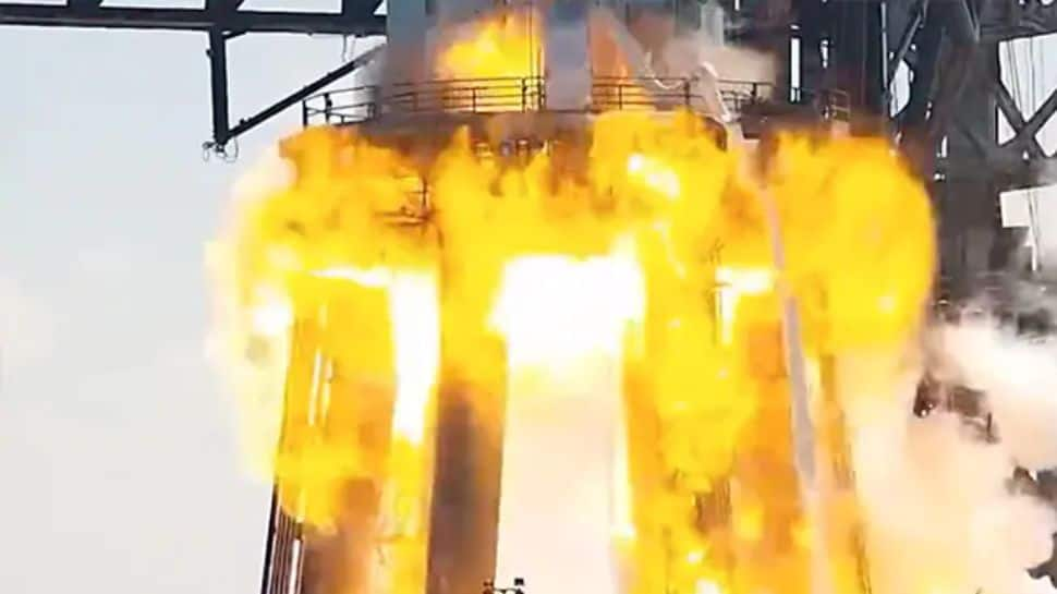 Rocket booster bursts into flames at SpaceX plant during test run - WATCH