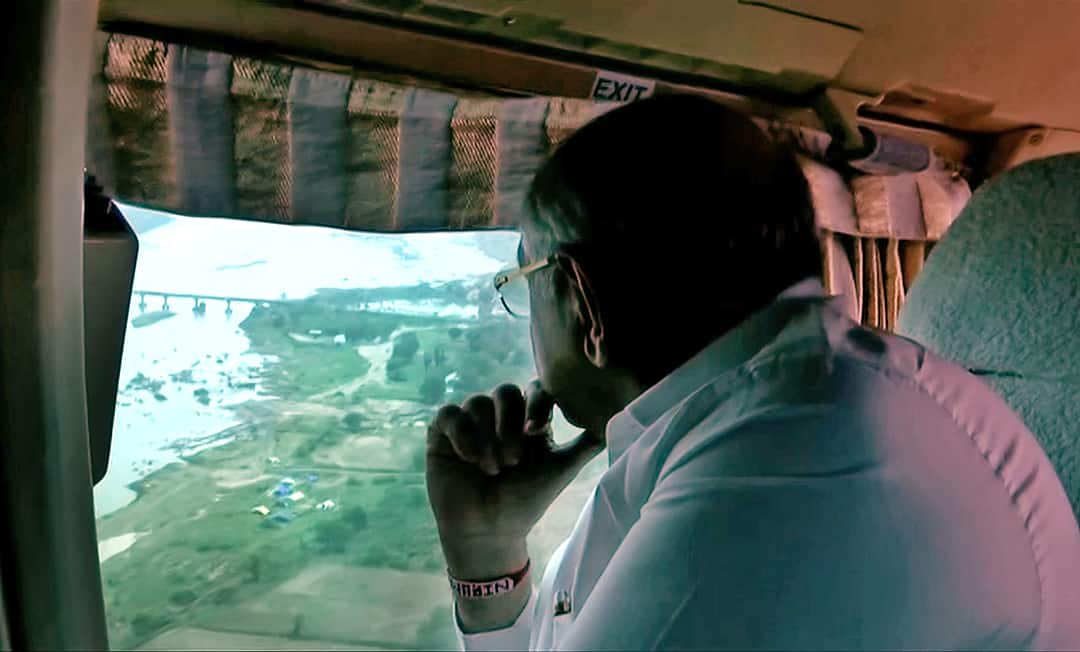 Gujarat CM conducts aerial survey