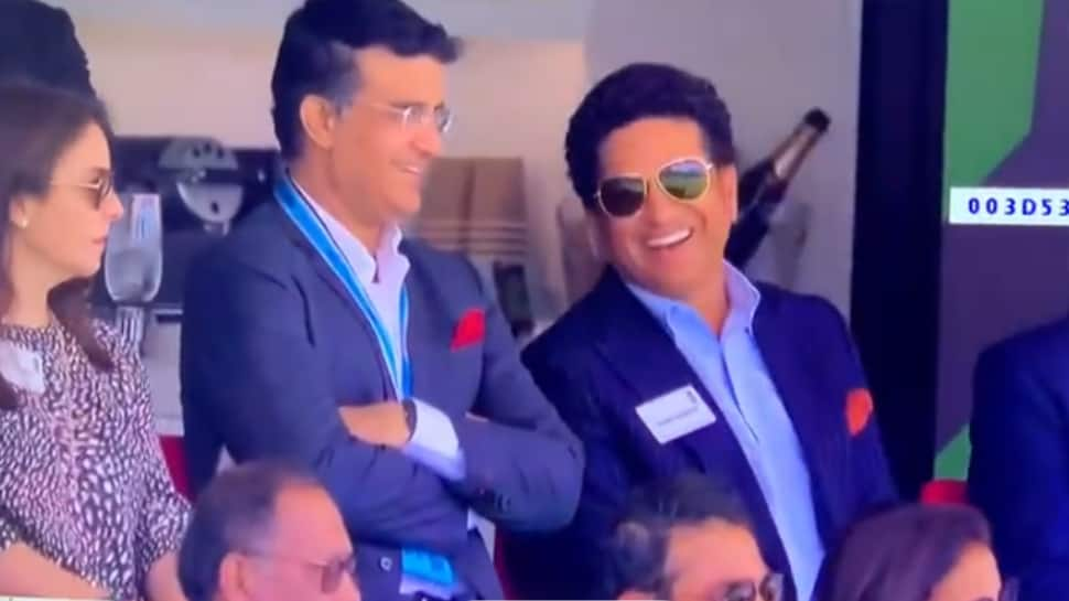 Watch: Sachin Tendulkar, Sourav Ganguly reunite at Lord&#039;s; fans can&#039;t keep calm during IND vs ENG 2nd ODI