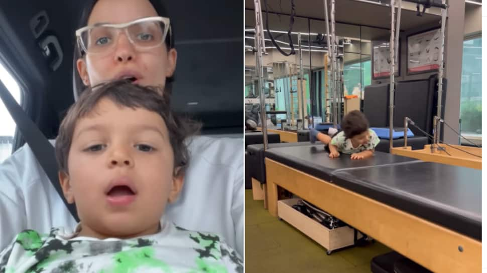 Natasa Stankovic goes for workout session with son Agastya, Hardik Pandya reacts - WATCH