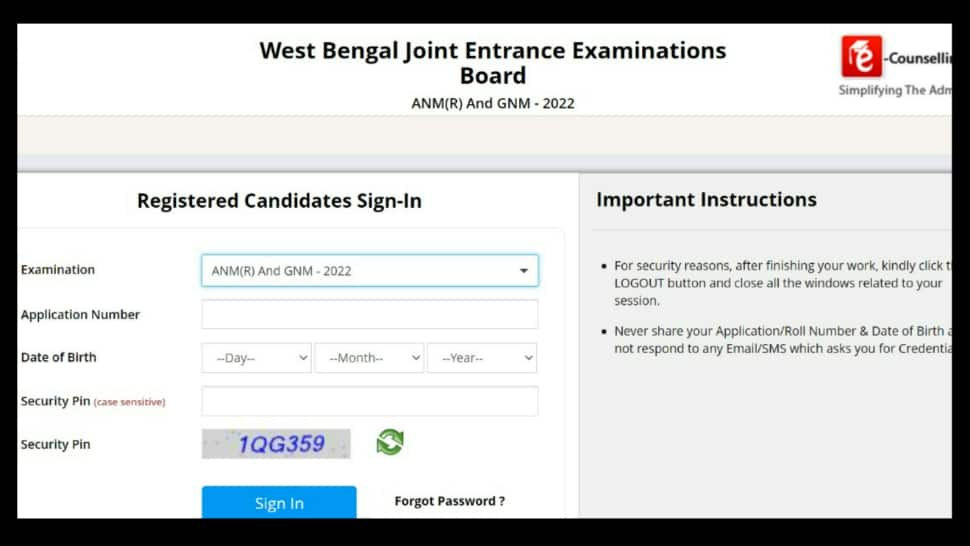 WBJEE ANM GNM 2022 OMR response sheet released at wbjeeb.nic.in, direct link here