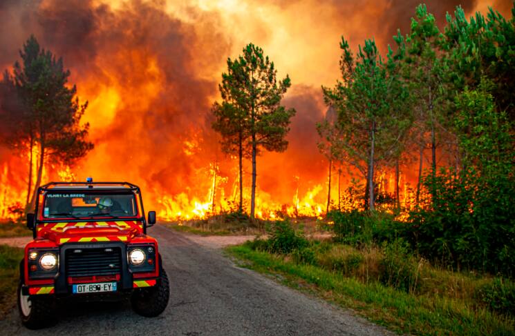 Wildfires in Spain and France