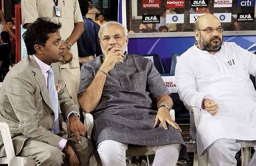 Lalit Modi with Narendra Modi and Amit Shah