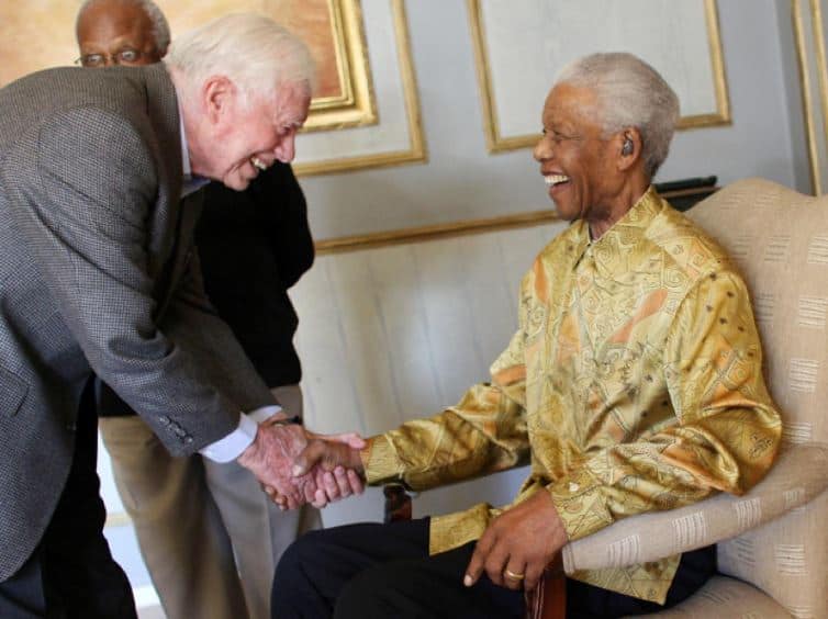 Nelson Mandela with Jimmy Carter