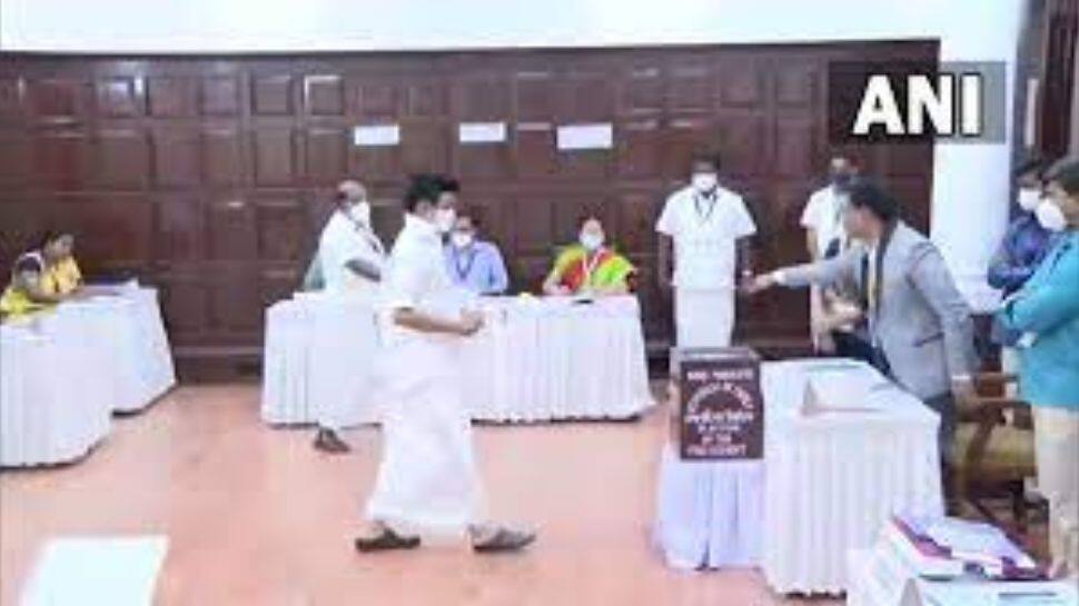 Tamil Nadu CM MK Stalin casts his vote
