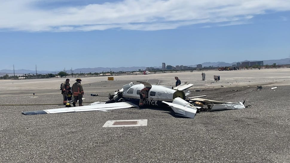 Las Vegas crash Two small singleengine planes collide midair; four
