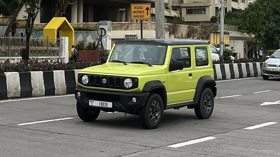 Maruti Suzuki Jimny 3-door SUV spotted in Mumbai wearing Dubai number plate, check pics