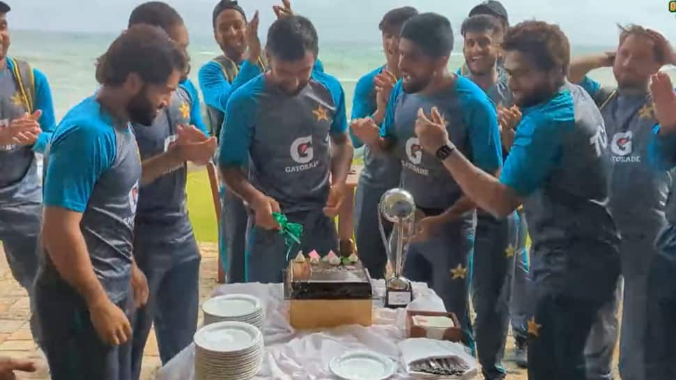 WATCH: Abdullah Shafique, Babar Azam cut cake as Pakistan celebrate massive win over Sri Lanka in 1st Test 