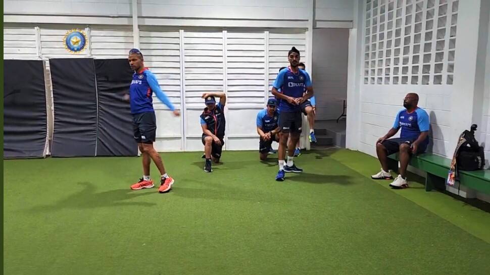 India vs West Indies 2022: Shikhar Dhawan’s side hit the indoor nets due to rain in Trinidad, WATCH