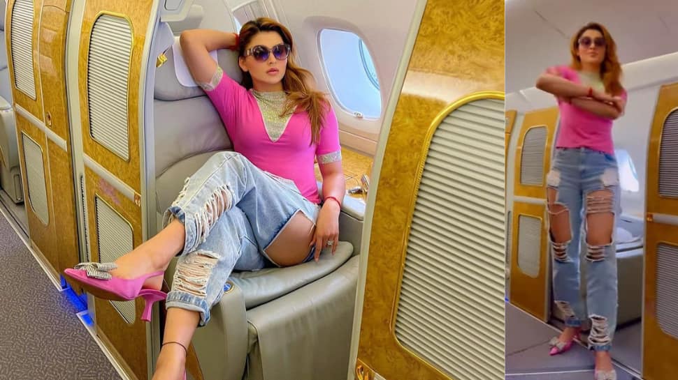 970px x 545px - Urvashi Rautela grooves on hook step of her song 'PO PO PO' in flight, make  heads turn in ripped jeans - Video | People News | Zee News