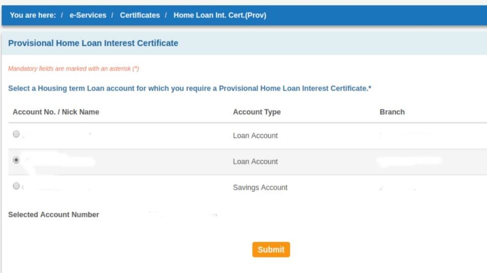 Home loan interest certificate