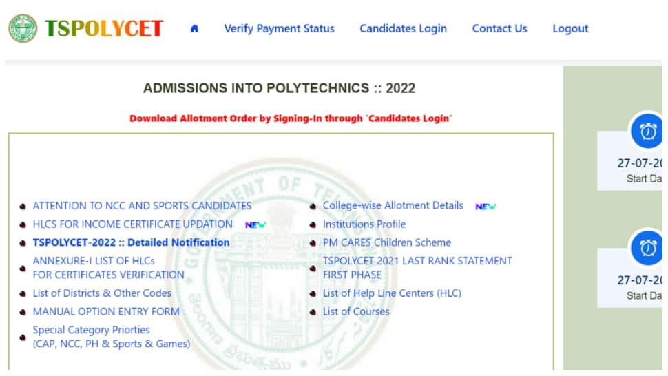 TS POLYCET Counselling 2022: Provisional Allotment result RELEASED at tspolycet.nic.in- Here’s how to check