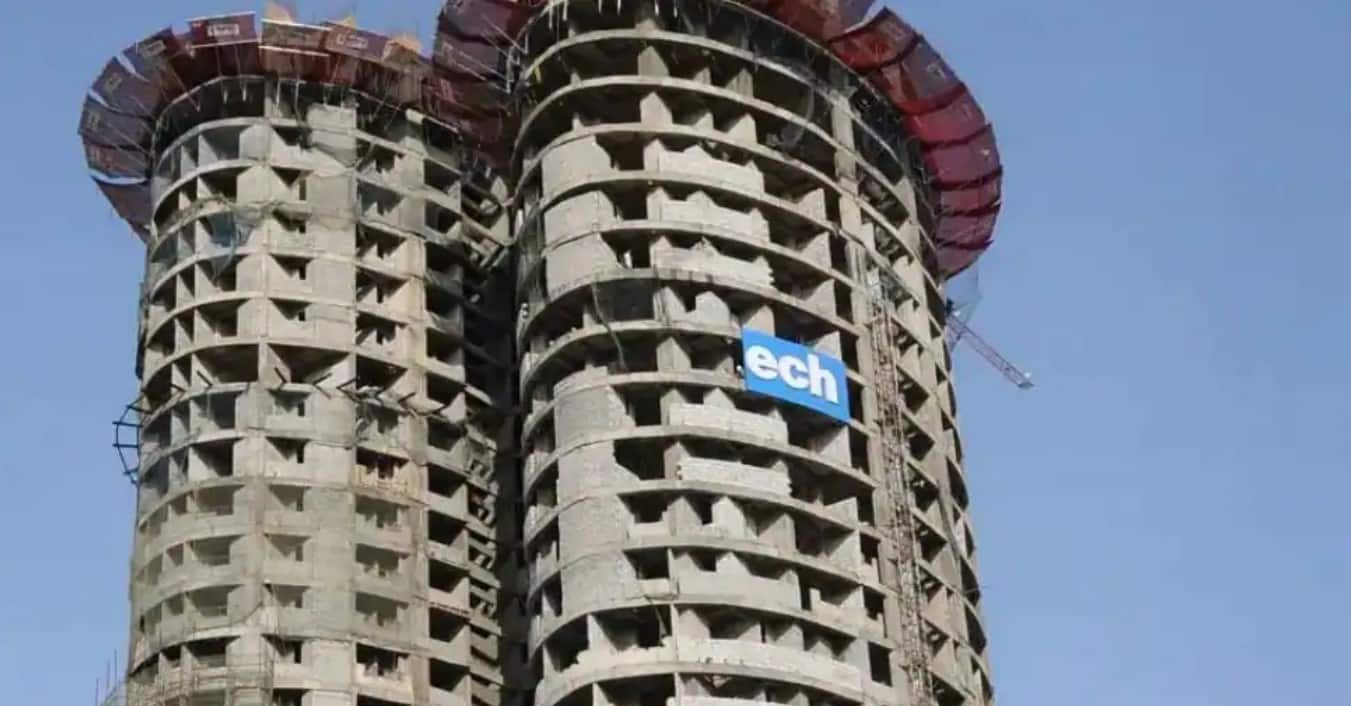 Noida Supertech twin-tower demolition: BIG RISK? No study of IMPACT on nearby buildings yet.. details here