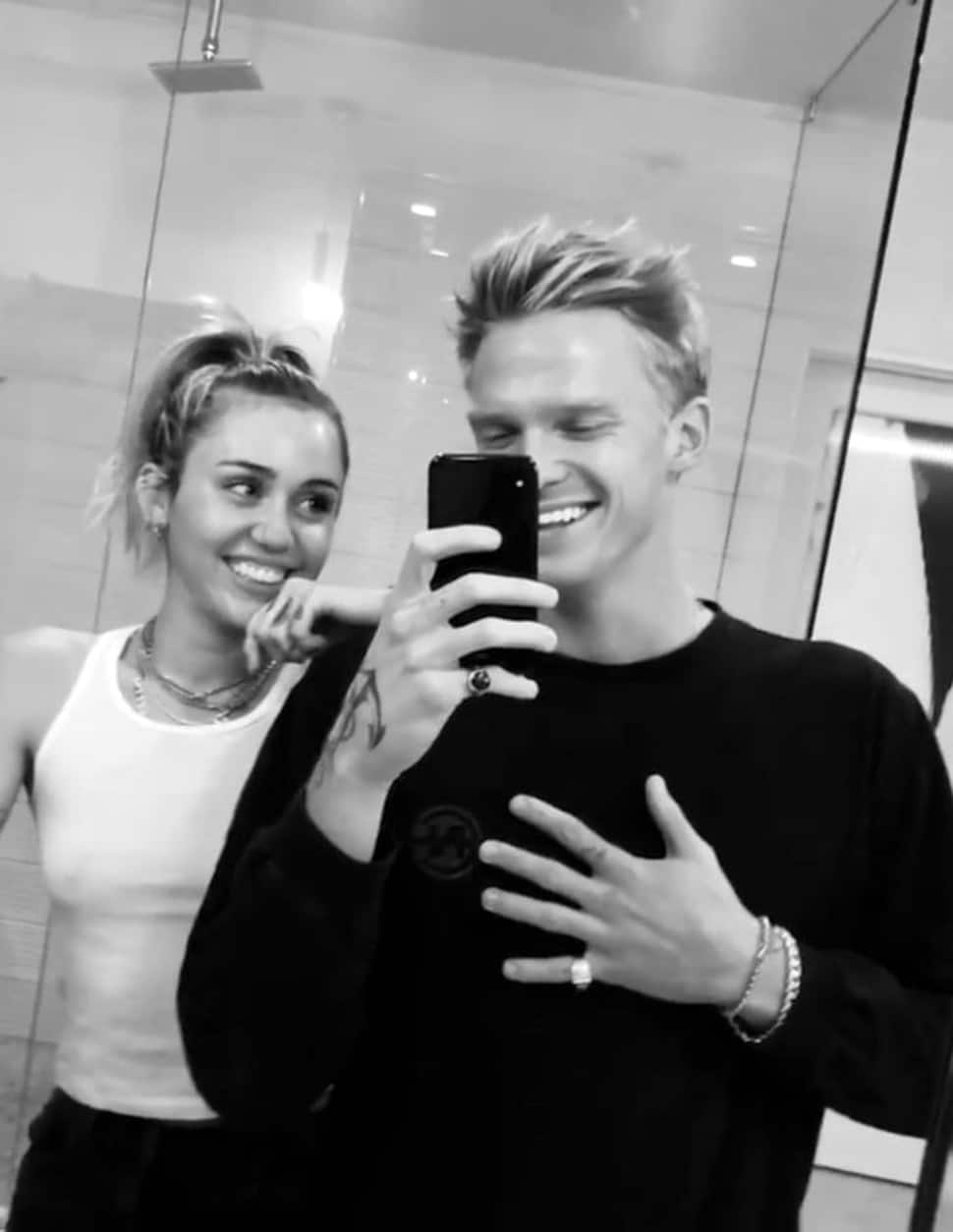 Cody Simpson and Miley Cyrus were involved in a whirlwind romance of 10 months before calling it quits back in 2020. (Source: Twitter)