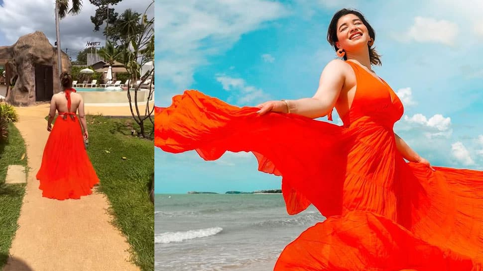 Sara Tendulkar walks into the beach in a RED HOT backless gown, and her Thailand vacay looks breathtaking - Watch