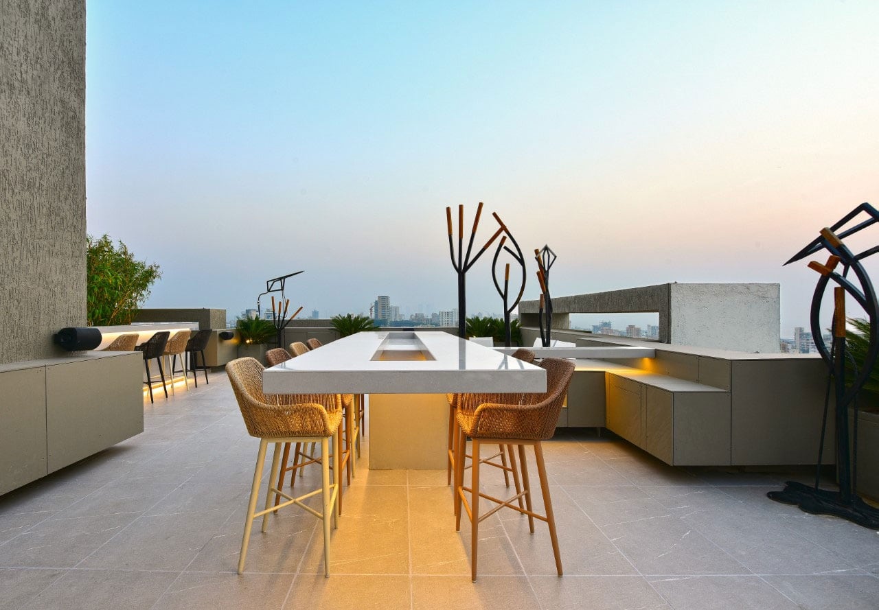 Alfresco sky lounge at Rustomjee Paramount